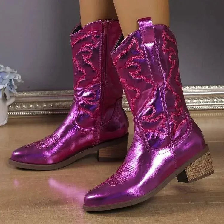 Gold Mid-Calf Cowboy BootsElevate your look with Gold Mid-Calf Cowboy Boots! ✨ Glamorous and stylish, ideal for Brooklyn nights or Miami days. 🤠SHOP ALL I WANTShop All I WantGold Mid-Calf Cowboy Boots