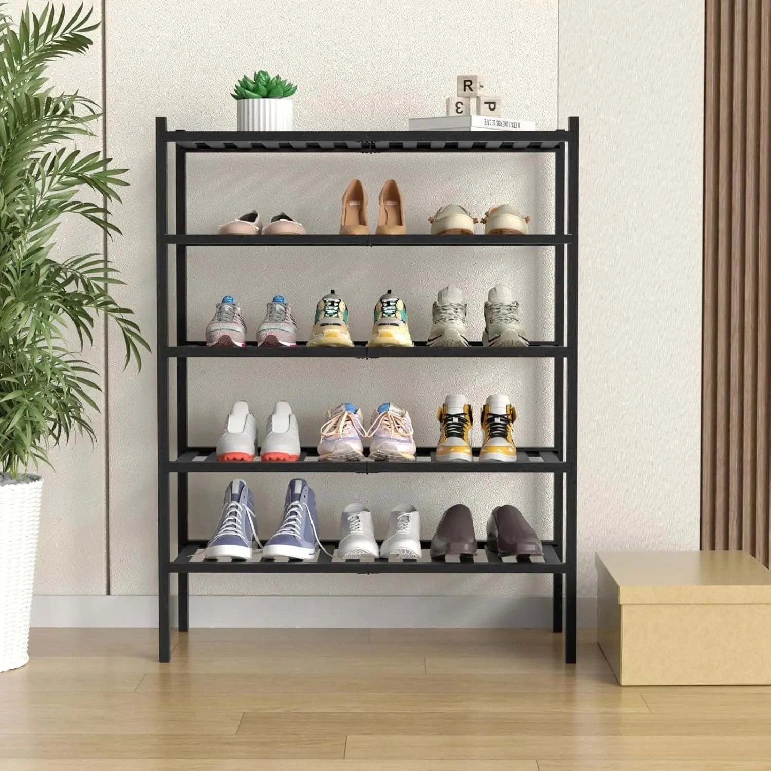 5-Tier Bamboo Shoe Rack Organizer 👟 | Foldable, Stackable, Large BlacMaximize your storage space with the 5-Tier Bamboo Shoe Rack Organizer 👟, a stylish and functional addition to any home. Made from durable bamboo, this organizer isShop All I WantShop All I Want5-Tier Bamboo Shoe Rack Organizer 👟