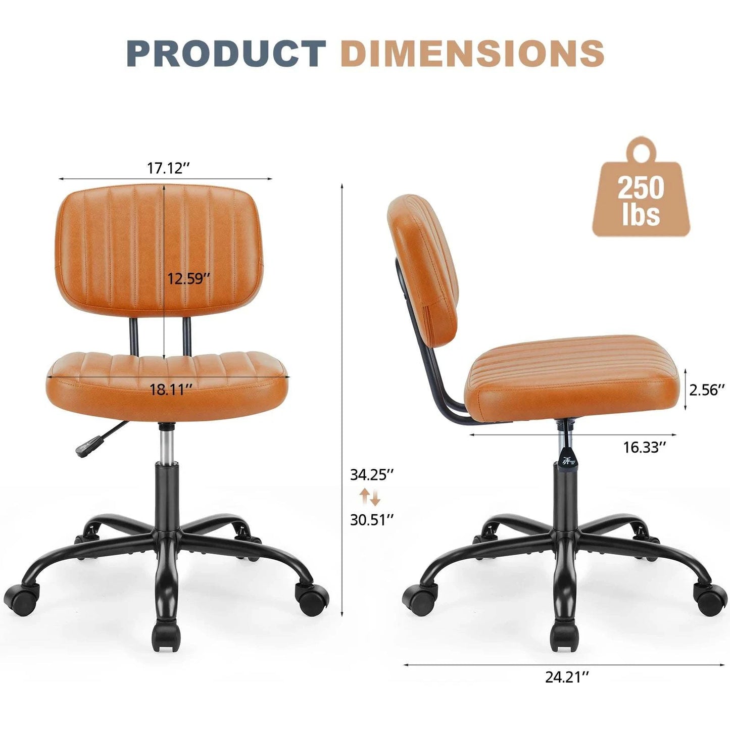 Armless Office Desk ChairElevate your workspace with this sleek, modern armless office desk chair. Crafted from genuine leather, it offers both style and comfort for long hours of productiviShop All I WantShop All I WantArmless Office Desk Chair