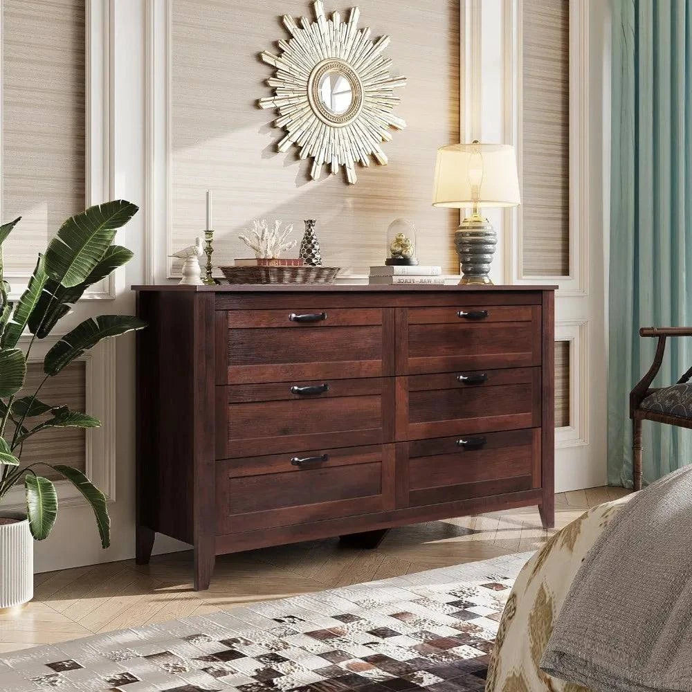 6-Drawer Retro Dresser 🪑 | Metal Handles, Large Storage for Bedroom &Add a touch of vintage charm and ample storage to your bedroom or living room with this 6-Drawer Retro Dresser 🪑. Featuring metal handles and a sleek design, this dShop All I WantShop All I Want6-Drawer Retro Dresser 🪑