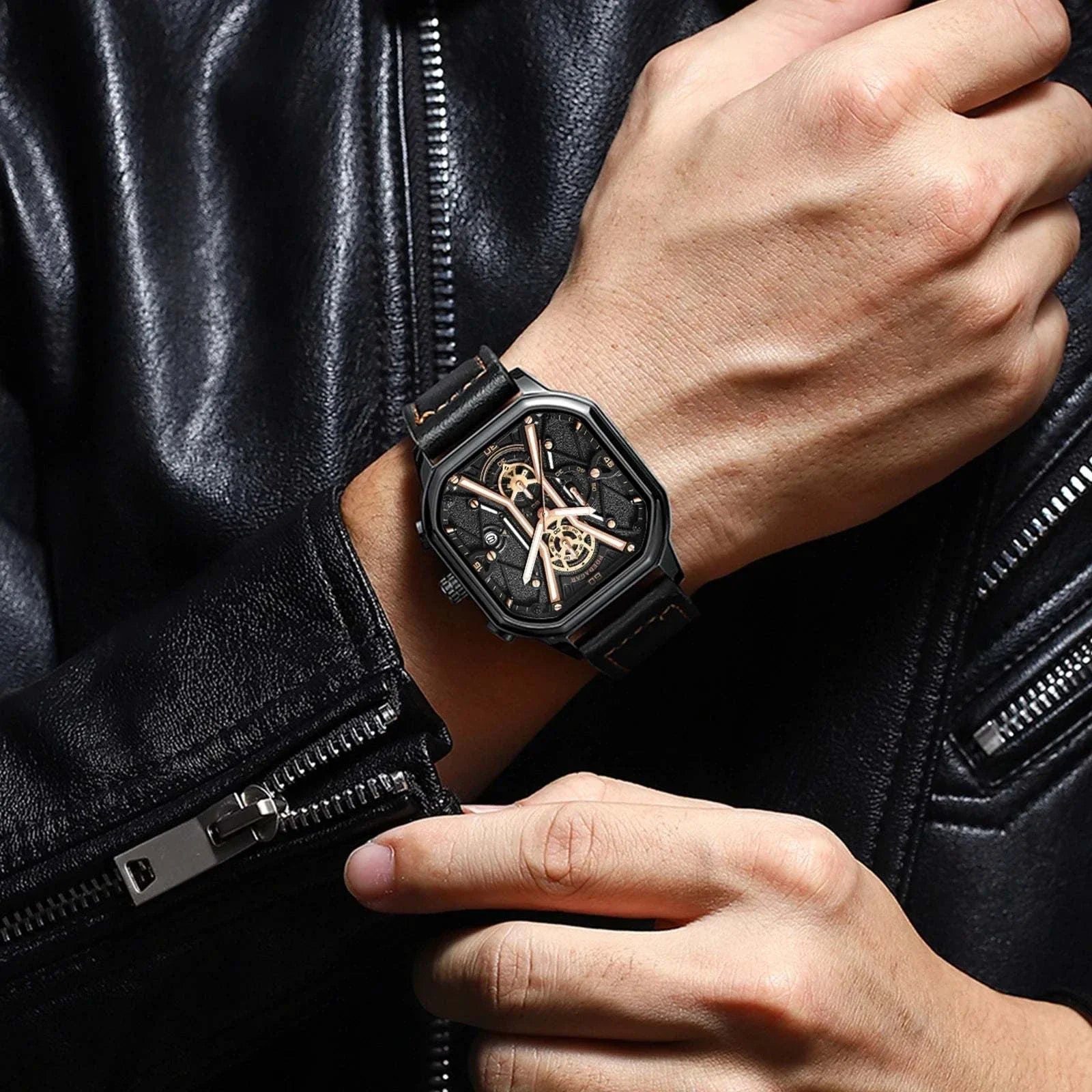 Luxury Watch Shop All I Want Luxury Chronograph, Luminous Waterproof Square Dial, Leather Quartz WaMake a bold statement with the POEDAGAR Fashion Men’s Wristwatch, a luxury timepiece designed for the sophisticated man. This stylish chronograph features a strikingShop All I WantShop All I WantLuxury Chronograph, Luminous Waterproof Square Dial, Leather Quartz Watch ⌚💼