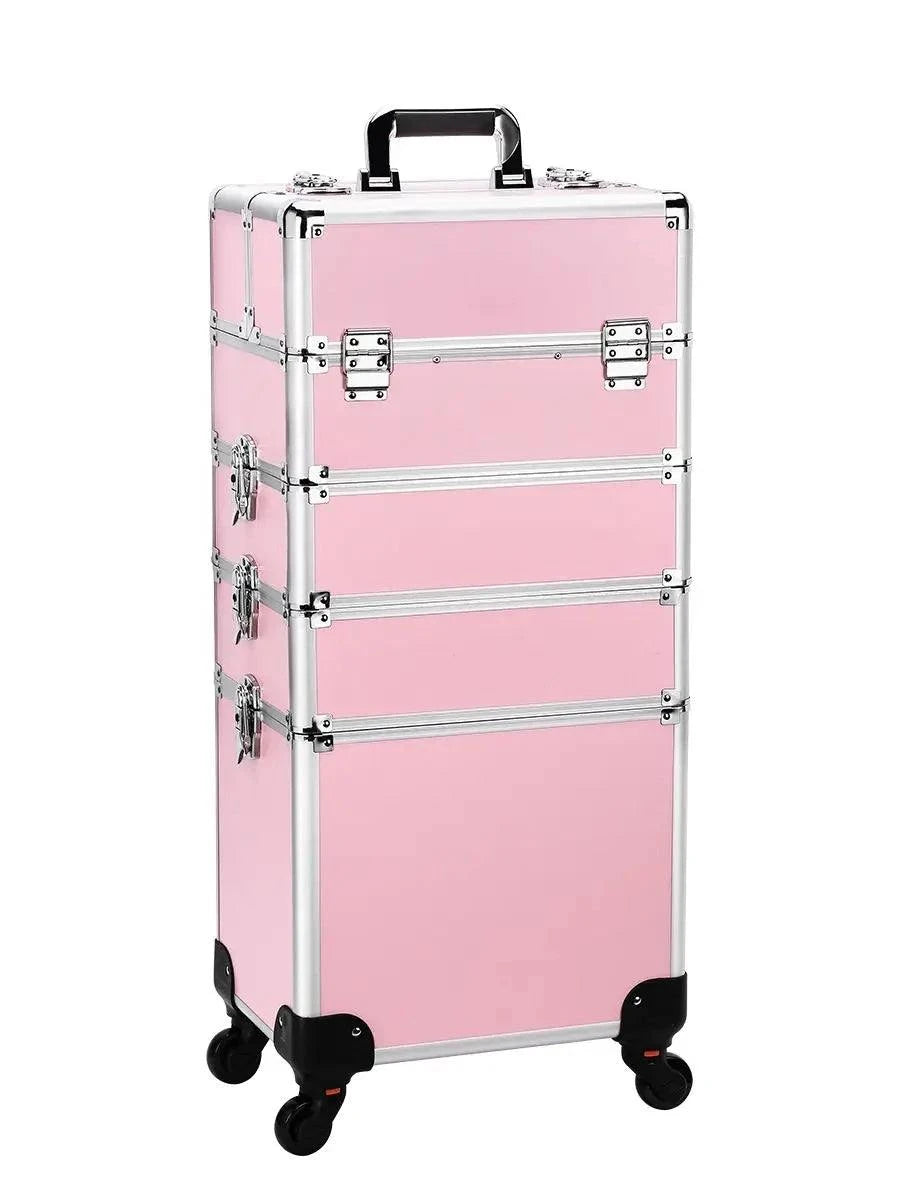 4-in-1 Cosmetic Rolling Trolley on Wheels - Pink Makeup Train Case 💄✨Organize your beauty essentials in style with the 4-in-1 Cosmetic Rolling Trolley on Wheels. Perfect for makeup artists or beauty enthusiasts, this pink makeup trainShop All I WantShop All I Want-1 Cosmetic Rolling Trolley