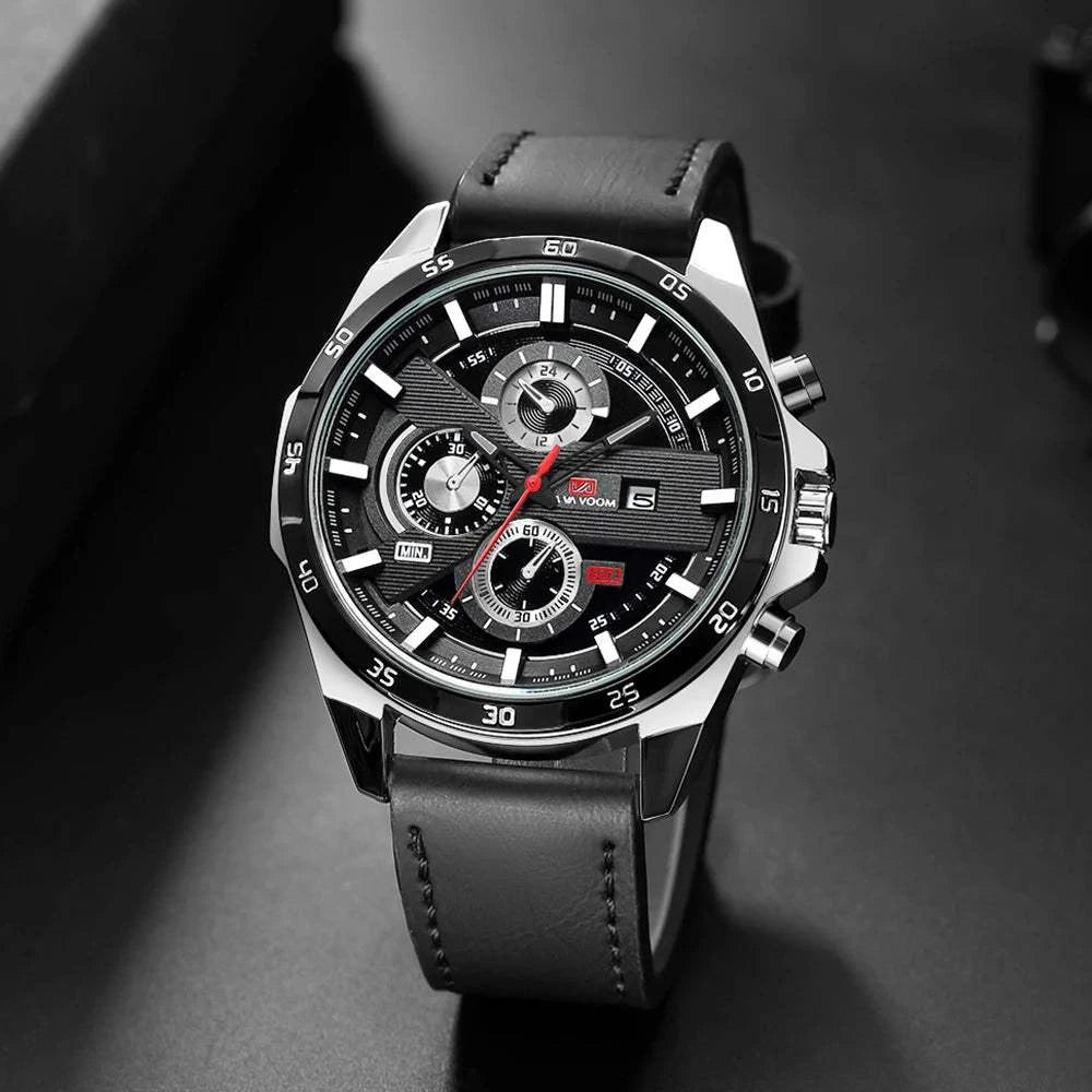Men’s Sports Style Watch – 46mm Large Leather Racing Quartz Watch withThe Men’s Sports Style Watch is designed for the modern man who values both performance and style. This 46mm large watch features a striking black and rose gold coloShop All I WantShop All I WantSports Style Watch – 46mm Large Leather Racing Quartz Watch