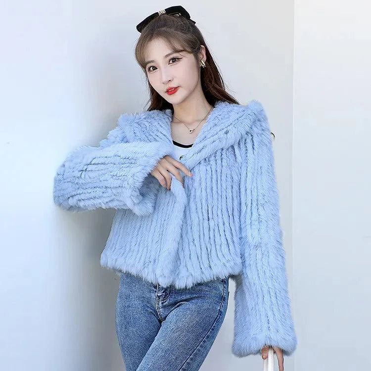 Real Rabbit Fur Coat -Miami stylish warmth 🌴Embrace winter in style with the AnnSirGra Real Rabbit Fur Coat. Featuring 100% genuine rabbit fur with a chic flare sleeve and hood, this coat combines warmth with SHOP ALL I WANTShop All I WantReal Rabbit Fur Coat