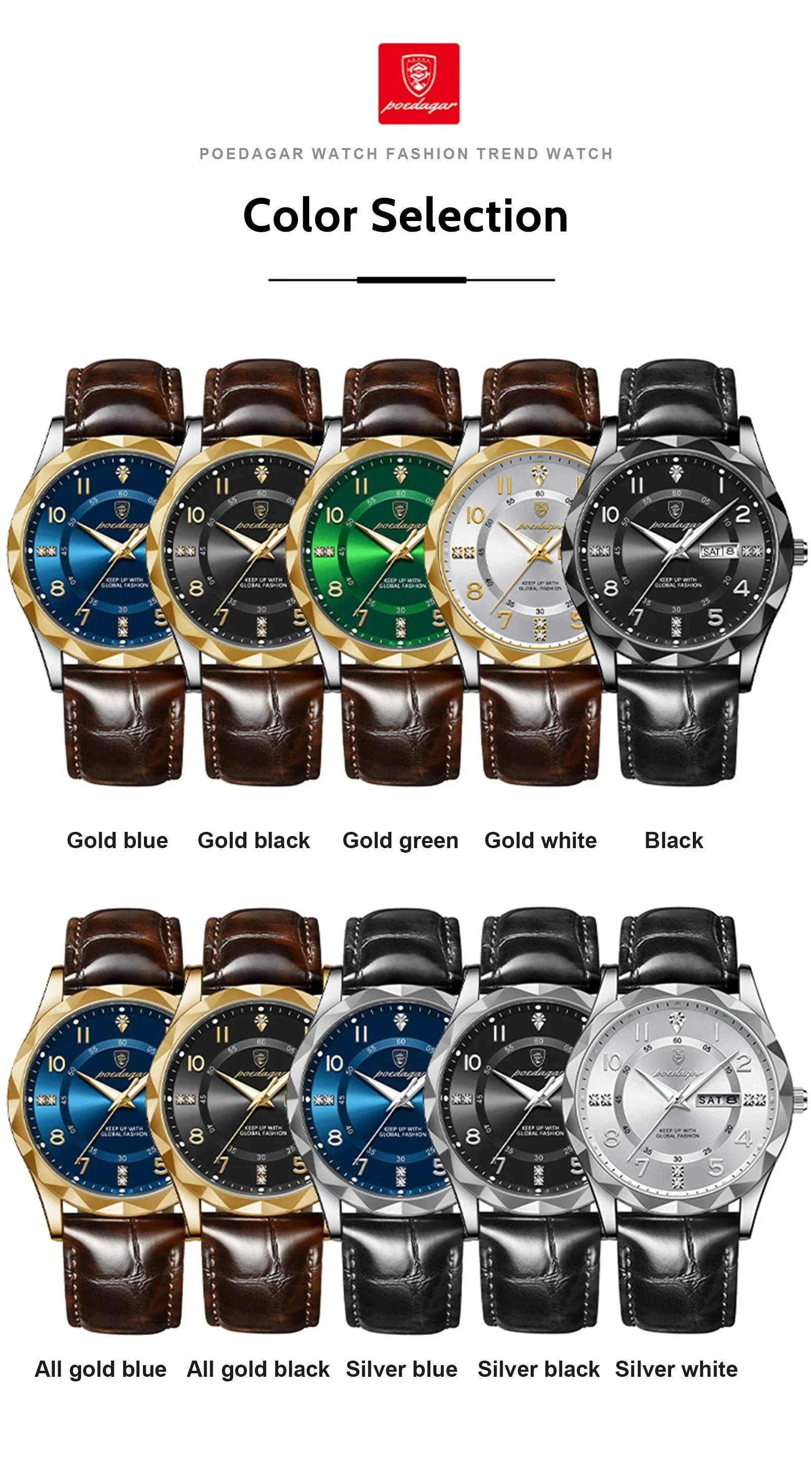 Luxury High-Quality Men’s Watch – Sport Quartz, Waterproof Luminous DaMake a bold statement with the POEDAGAR Fashion Men’s Wristwatch, a luxury timepiece designed for the sophisticated man. This stylish chronograph features a strikingShop All I WantShop All I WantLuxury High-Quality Men’