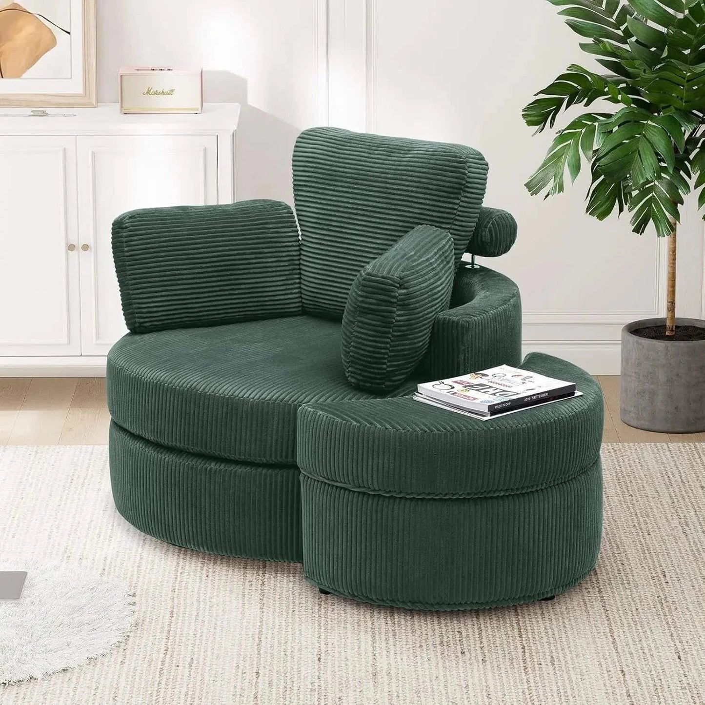 Cozy Round Reading Swivel Accent Chair โ With Ottoman & Pillow ๐๏ธElevate your living space with the Cozy Round Reading Swivel Accent Chair โ With Ottoman & Pillow ๐๏ธ Designed for both comfort and style, this chair features a Shop All I WantShop All I WantCorduroy Swivel Accent Chair โ