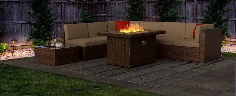 8-Piece Patio Set with Fire Pit & Sofa 🔥Transform your outdoor space with this stylish 8-Piece Patio Set. Featuring an L-shaped sofa and a built-in fire pit, this set is perfect for cozy gatherings, whetheShop All I WantShop All I Want8-Piece Patio Set