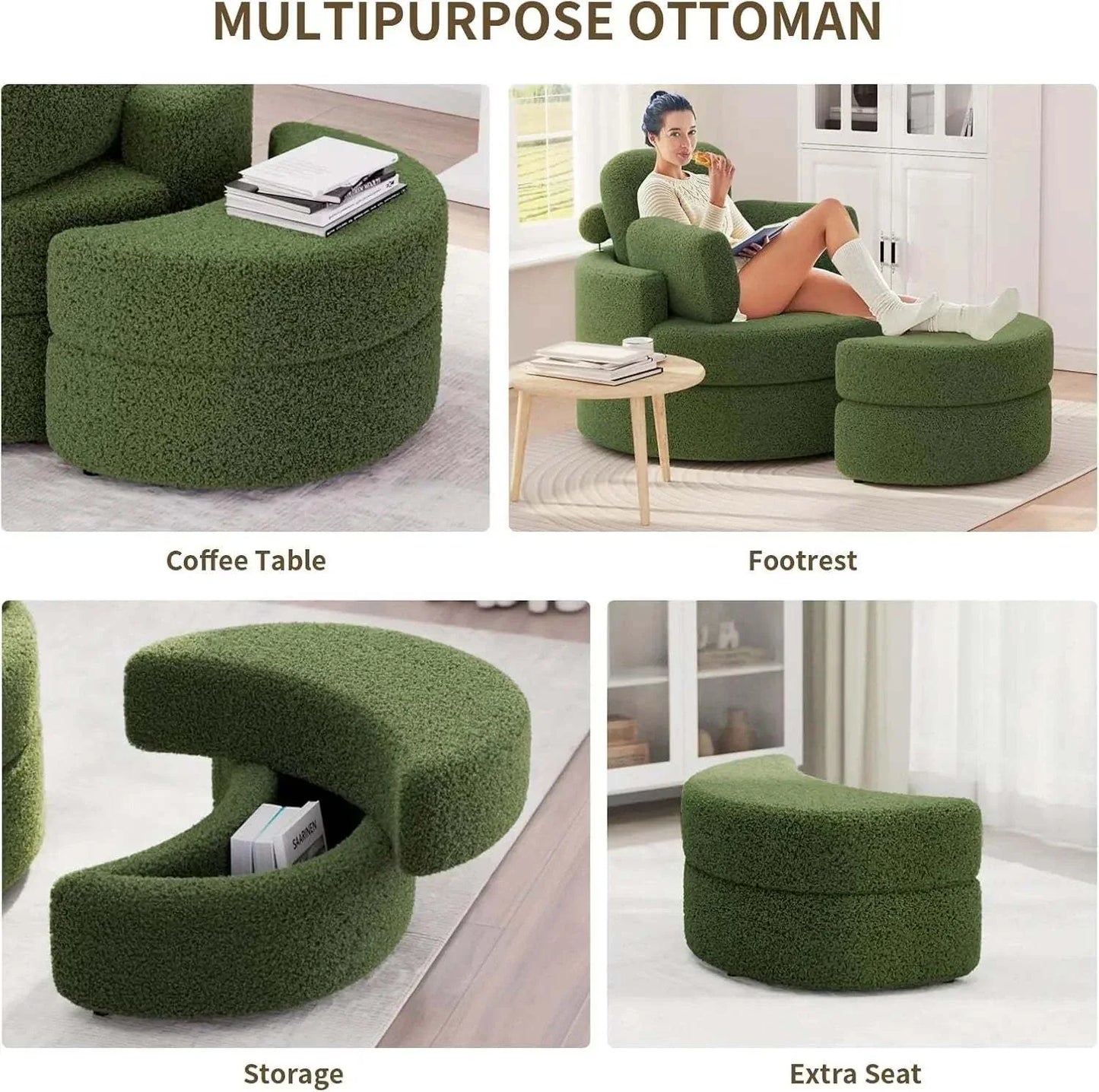 Cozy Round Reading Swivel Accent Chair โ With Ottoman & Pillow ๐๏ธElevate your living space with the Cozy Round Reading Swivel Accent Chair โ With Ottoman & Pillow ๐๏ธ Designed for both comfort and style, this chair features a Shop All I WantShop All I WantCorduroy Swivel Accent Chair โ
