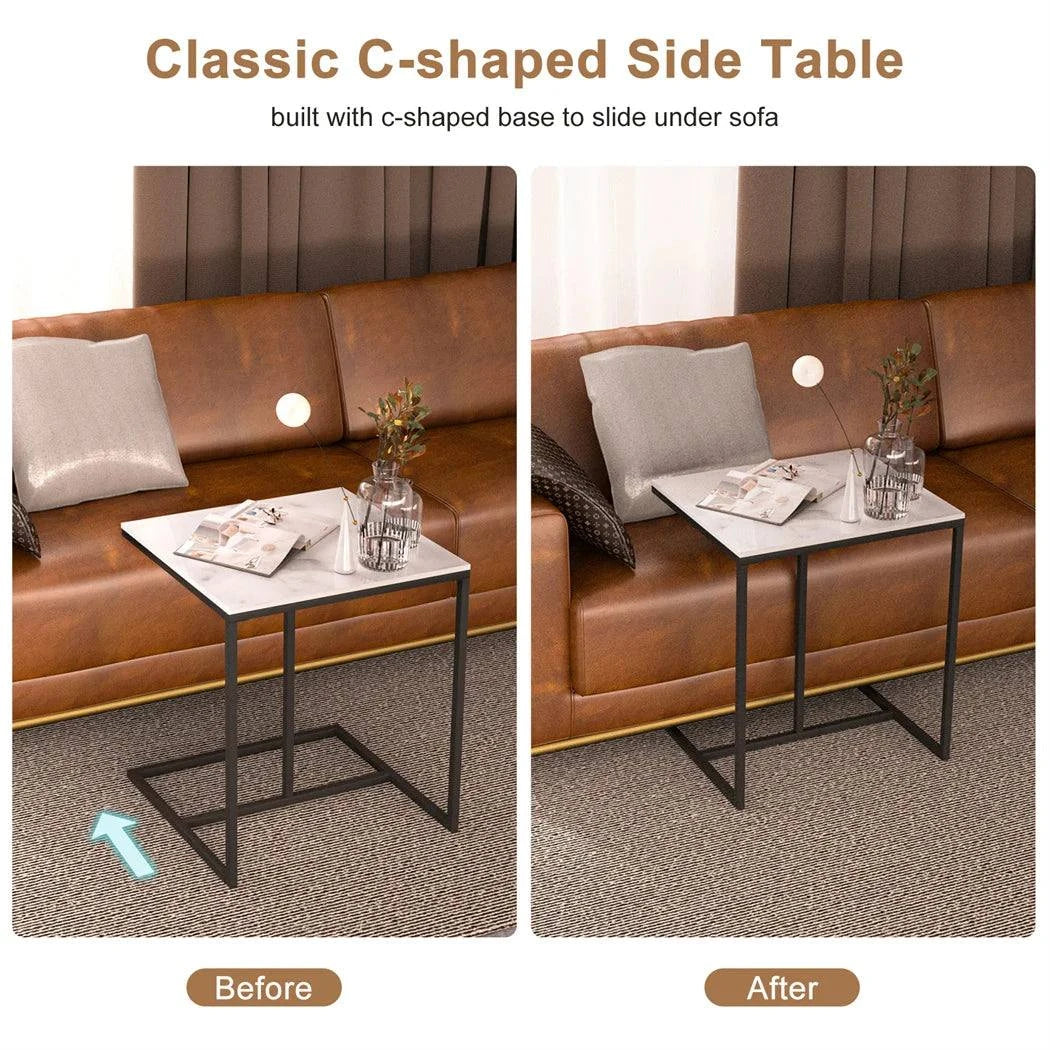 C-Shaped Side Table 🖥️Upgrade your living room or bedroom with this stylish C-Shaped Side Table. Crafted from durable sintered stone and metal iron, it features a sleek gold and white finShop All I WantShop All I Want-Shaped Side Table 🖥️