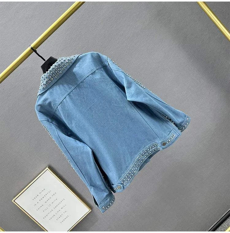 Patchwork Rivet Denim Jacket: Trendy Streetwear for Women! ✨This fashionable outerwear features a unique patchwork design adorned with stylish rivets, making it a standout piece for any casual outfit. With a classic lapel andShop All I WantShop All I WantPatchwork Rivet