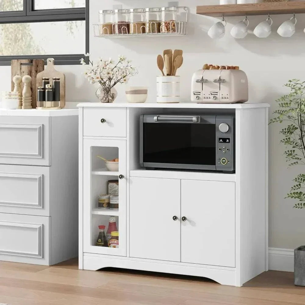 Shop All I Want Buffet Cabinet Sideboard with Doors & Drawer | Storage Cabinet with AdUpgrade your kitchen or dining room with this versatile Buffet Cabinet Sideboard. Featuring doors, a drawer, and adjustable shelves, it’s perfect for organizing yourShop All I WantShop All I WantAdjustable Shelves, Microwave Stand