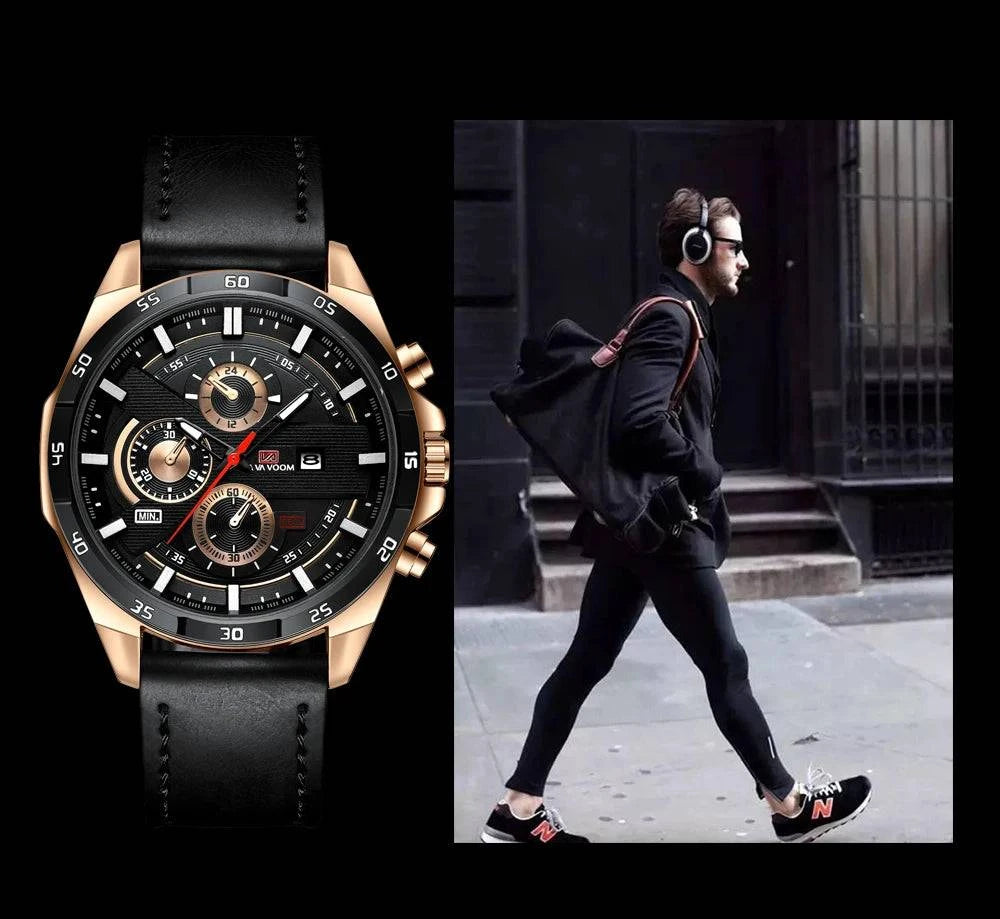 Men’s Sports Style Watch – 46mm Large Leather Racing Quartz Watch withThe Men’s Sports Style Watch is designed for the modern man who values both performance and style. This 46mm large watch features a striking black and rose gold coloShop All I WantShop All I WantSports Style Watch – 46mm Large Leather Racing Quartz Watch