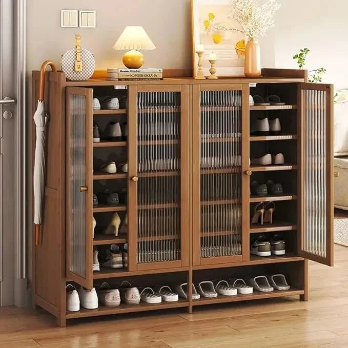 Bamboo Shoe Cabinet with Doors & 8 Tiers 🌿Add a touch of natural elegance to your living room with this bamboo sideboard. Perfect for use as a shoe rack or a stylish storage solution, its sleek, modern desigShop All I WantShop All I WantBamboo Shoe Cabinet