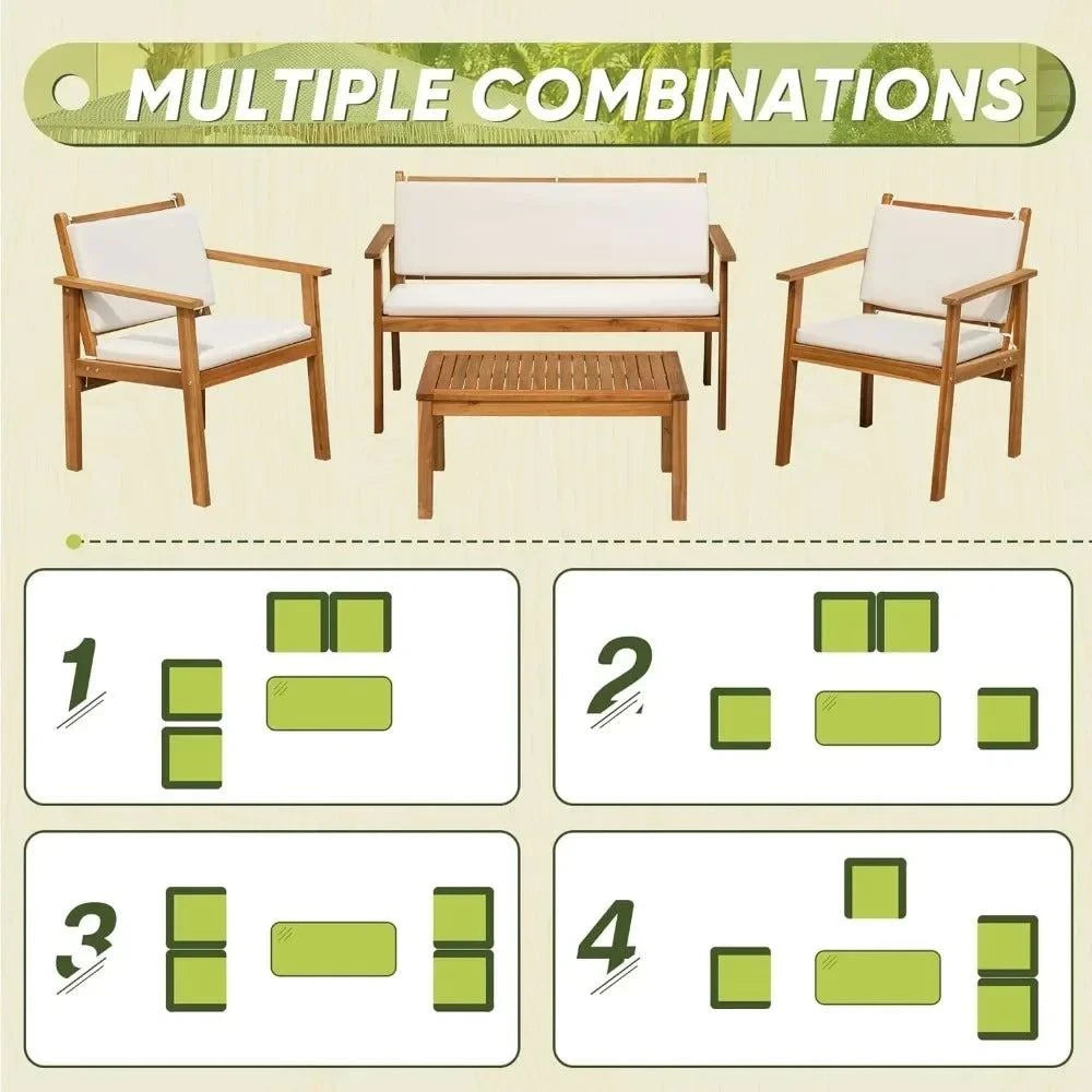 4-Piece Acacia Wood Patio Set with Cushions 🌞Transform your outdoor space with the stylish and comfortable 4-Piece Acacia Wood Patio Set with Cushions. Perfect for modern home design ideas, this garden sofa setShop All I WantShop All I Want4-Piece Acacia Wood Patio Set