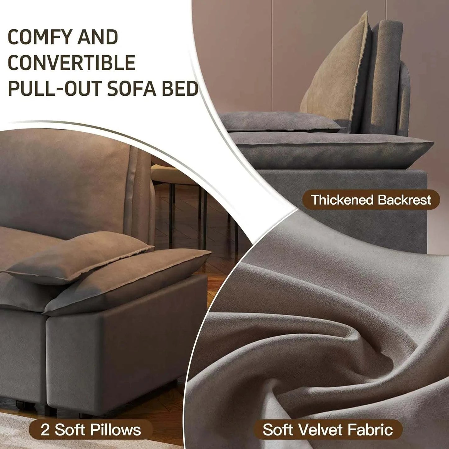 3-in-1 Convertible Queen Bed Sofa Size: 33.1 x 70.1 x 36Transform your sitting room designs with this Size: 33.1 x 70.1 x 36 3-in-1 Convertible Queen Bed Sofa, the perfect blend of style and versatility for modern home deShop All I WantShop All I Want-1 Convertible Queen Bed Sofa