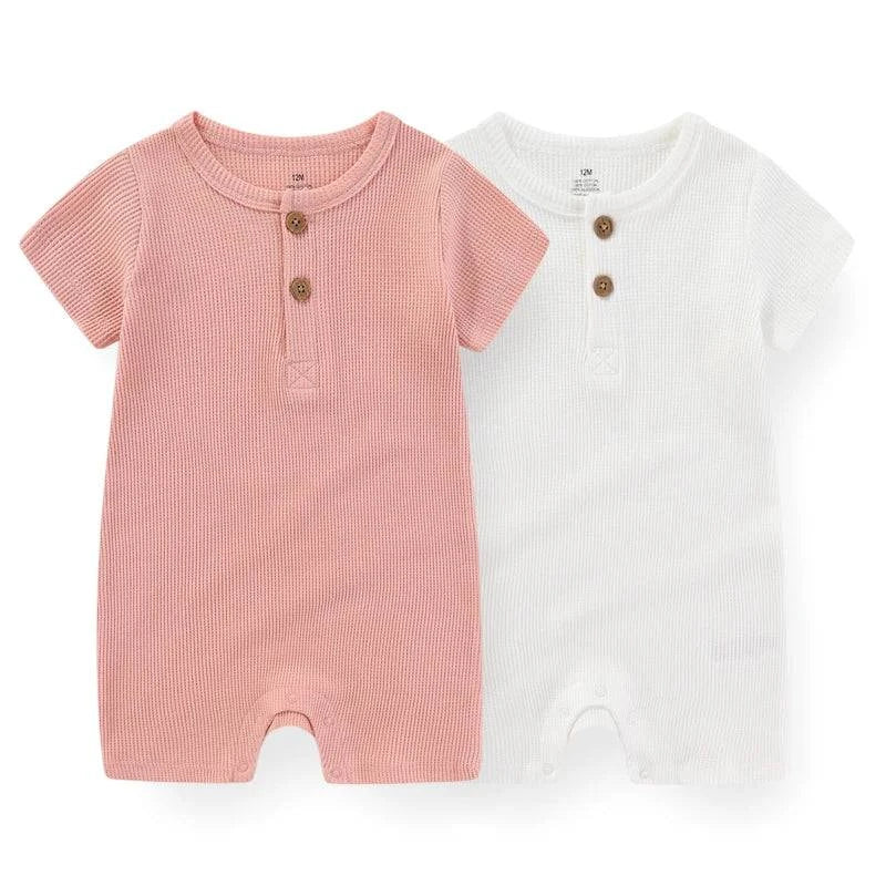 Newborn Baby Clothes – 2-Piece Waffle Print Rompers, Short Sleeves forDress your little one in style and comfort with these adorable 2-Piece Waffle Print Rompers. Designed for both boys and girls, these short-sleeved rompers are perfecShop All I WantShop All I WantNewborn Baby Clothes