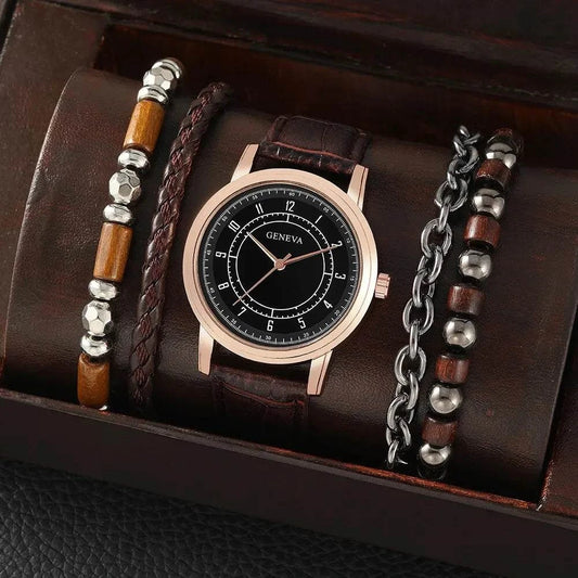 🕰️ 4pcs Men's Watch Set – Quartz, Simple & Elegant, Business & LeisurElevate your accessory game with this 4pcs Men's Watch Set. Featuring elegant quartz watches with simple designs, this set seamlessly transitions from business meetiShop All I WantShop All I WantWatch Set