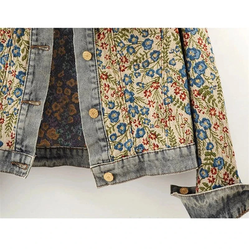 Denim Jacket for Women – Loose Short Cowboy Outerwear for Effortless CThe Jacquard Embroidery Peter Pan Collar Denim Jacket is a stylish and versatile addition to any woman's wardrobe. This loose-fitting, short cowboy outerwear featureShop All I WantShop All I WantWomen – Loose Short Cowboy Outerwear
