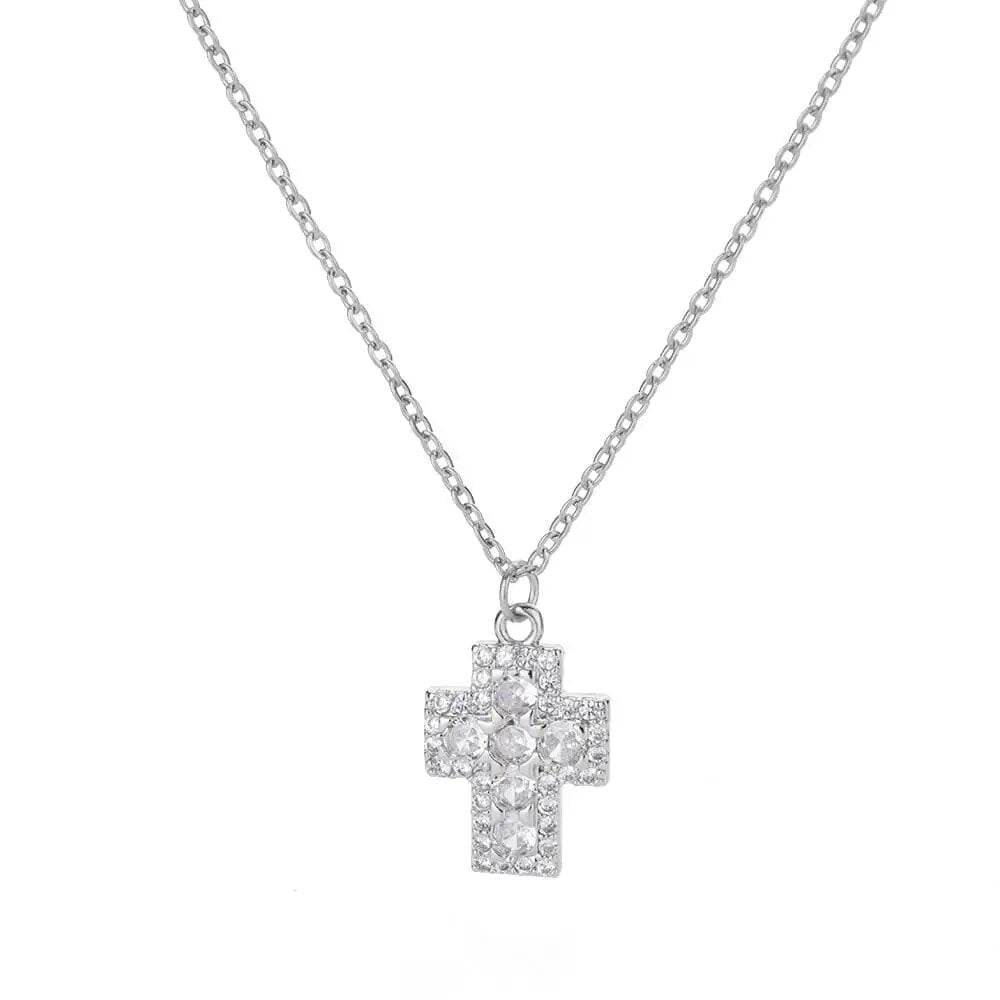 Gold-Plated Zircon Cross Necklace ๐โ๏ธSHOP ALL I WANTShop All I WantGold-Plated Zircon Cross Necklace