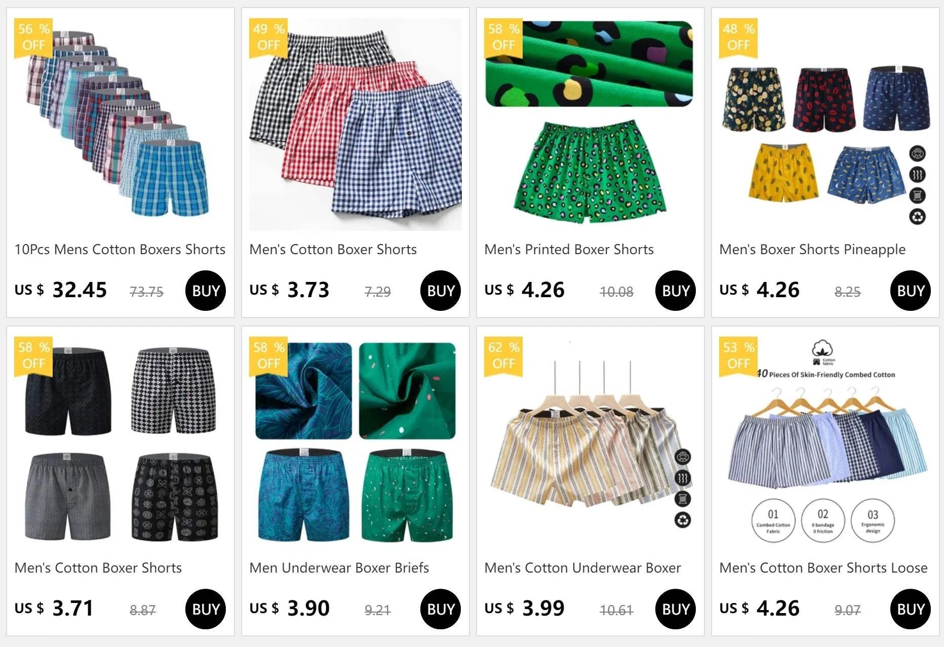 𩲠S-XL Menâs Cotton Boxer Shorts â Comfortable and Breathable đExperience everyday comfort with these Men's boxer Shorts. Crafted from soft cotton, these boxer shorts are perfect for lounging at home or casual wear. The classic SHOP ALL I WANTShop All I WantMenâs Cotton Boxer Shorts