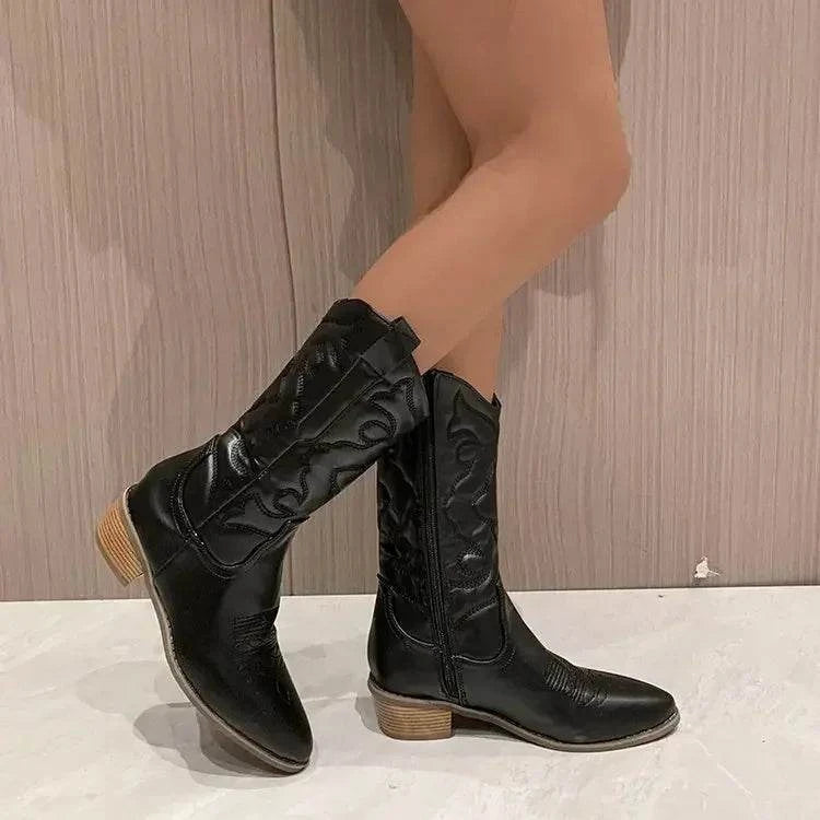 Gold Mid-Calf Cowboy BootsElevate your look with Gold Mid-Calf Cowboy Boots! ✨ Glamorous and stylish, ideal for Brooklyn nights or Miami days. 🤠SHOP ALL I WANTShop All I WantGold Mid-Calf Cowboy Boots