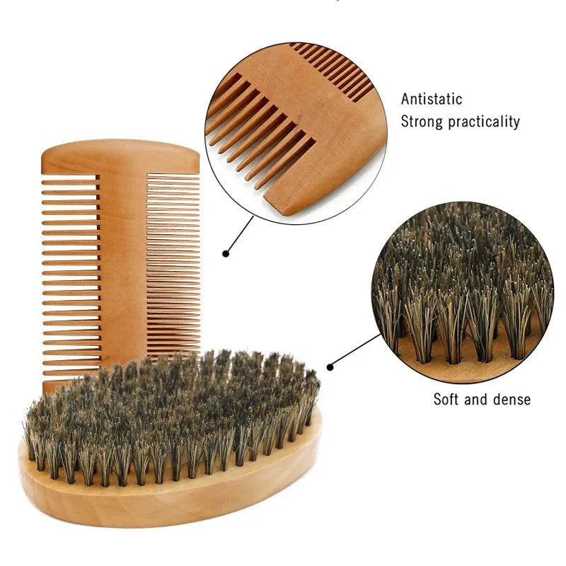 Soft bristle beard brush for men Shop All I Want Professional Soft Boar Bristle Wood Beard Brush – Shaving Brush & MustThe Professional Soft Boar Bristle Wood Beard Brush is an essential grooming tool for men who take pride in their facial hair. This brush gently detangles and stylesShop All I WantShop All I WantProfessional Soft Boar Bristle Wood Beard Brush – Shaving Brush & Mustache Comb Kit