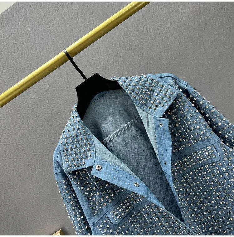 Patchwork Rivet Denim Jacket: Trendy Streetwear for Women! ✨This fashionable outerwear features a unique patchwork design adorned with stylish rivets, making it a standout piece for any casual outfit. With a classic lapel andShop All I WantShop All I WantPatchwork Rivet