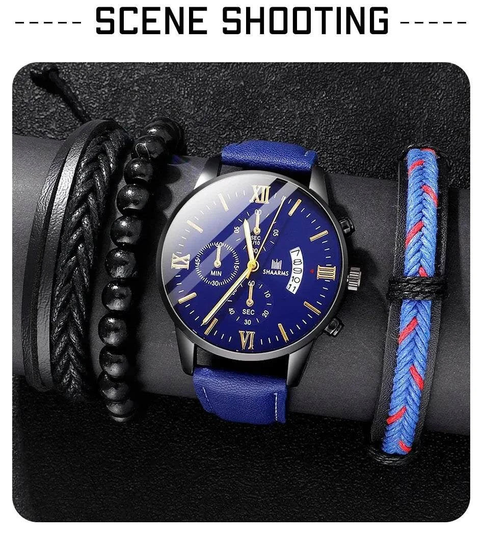 🕶️ 4pcs Men's Watch Set – Fashion Leather Band, Calendar & Military SUpgrade your style with this 4pcs Men's Watch Set, featuring a collection of fashion-forward watches. With leather bands, calendar functions, and military sport desiShop All I WantShop All I WantWatch Set – Fashion Leather Band