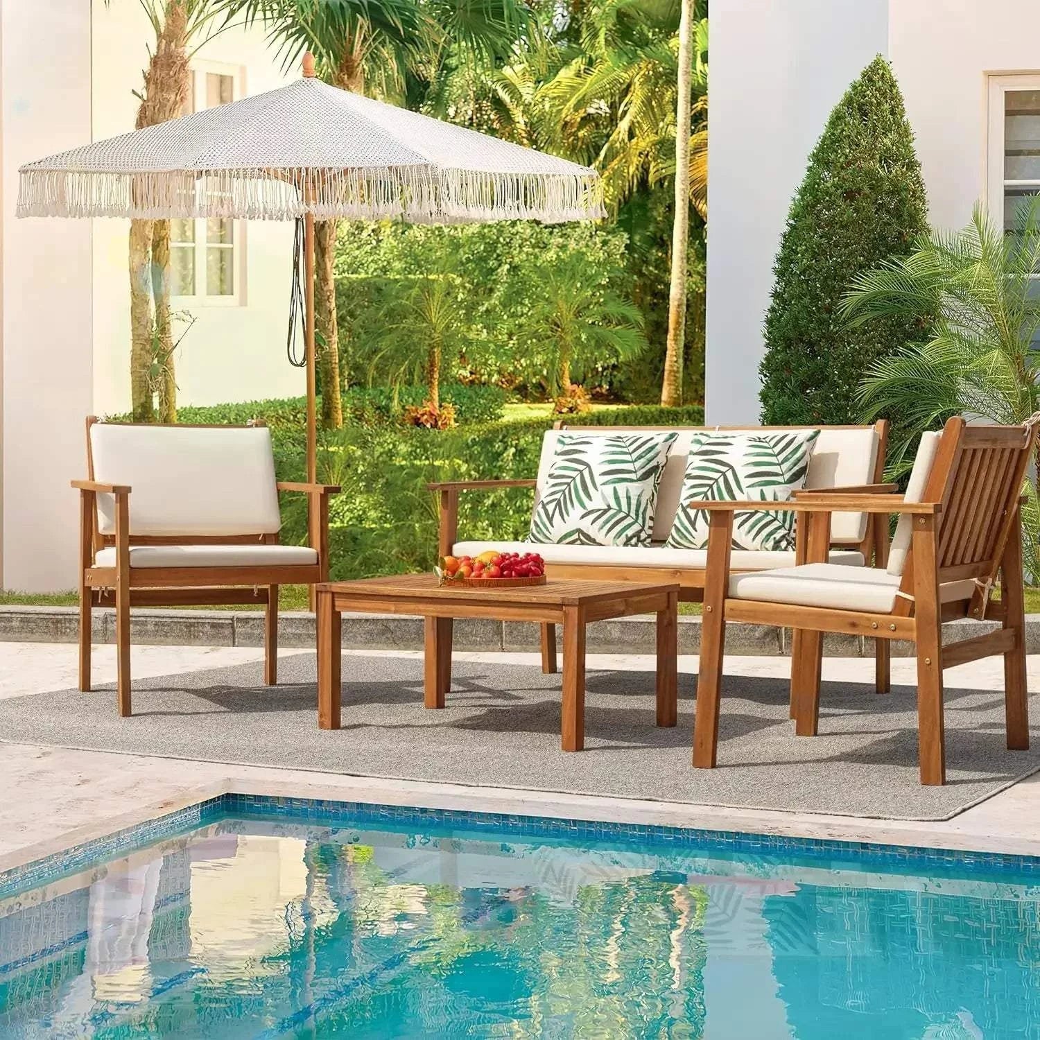 4-Piece Acacia Wood Patio Set with Cushions 🌞Transform your outdoor space with the stylish and comfortable 4-Piece Acacia Wood Patio Set with Cushions. Perfect for modern home design ideas, this garden sofa setShop All I WantShop All I Want4-Piece Acacia Wood Patio Set