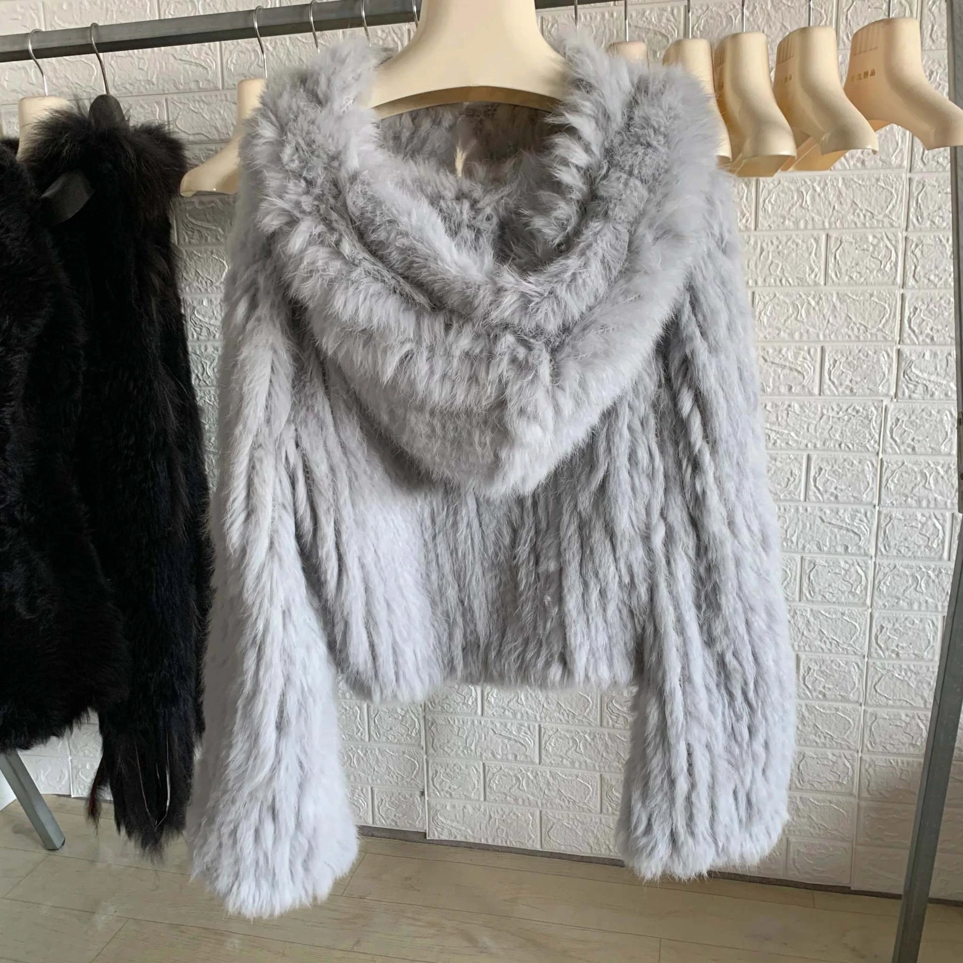 Real Rabbit Fur Coat -Miami stylish warmth 🌴Embrace winter in style with the AnnSirGra Real Rabbit Fur Coat. Featuring 100% genuine rabbit fur with a chic flare sleeve and hood, this coat combines warmth with SHOP ALL I WANTShop All I WantReal Rabbit Fur Coat