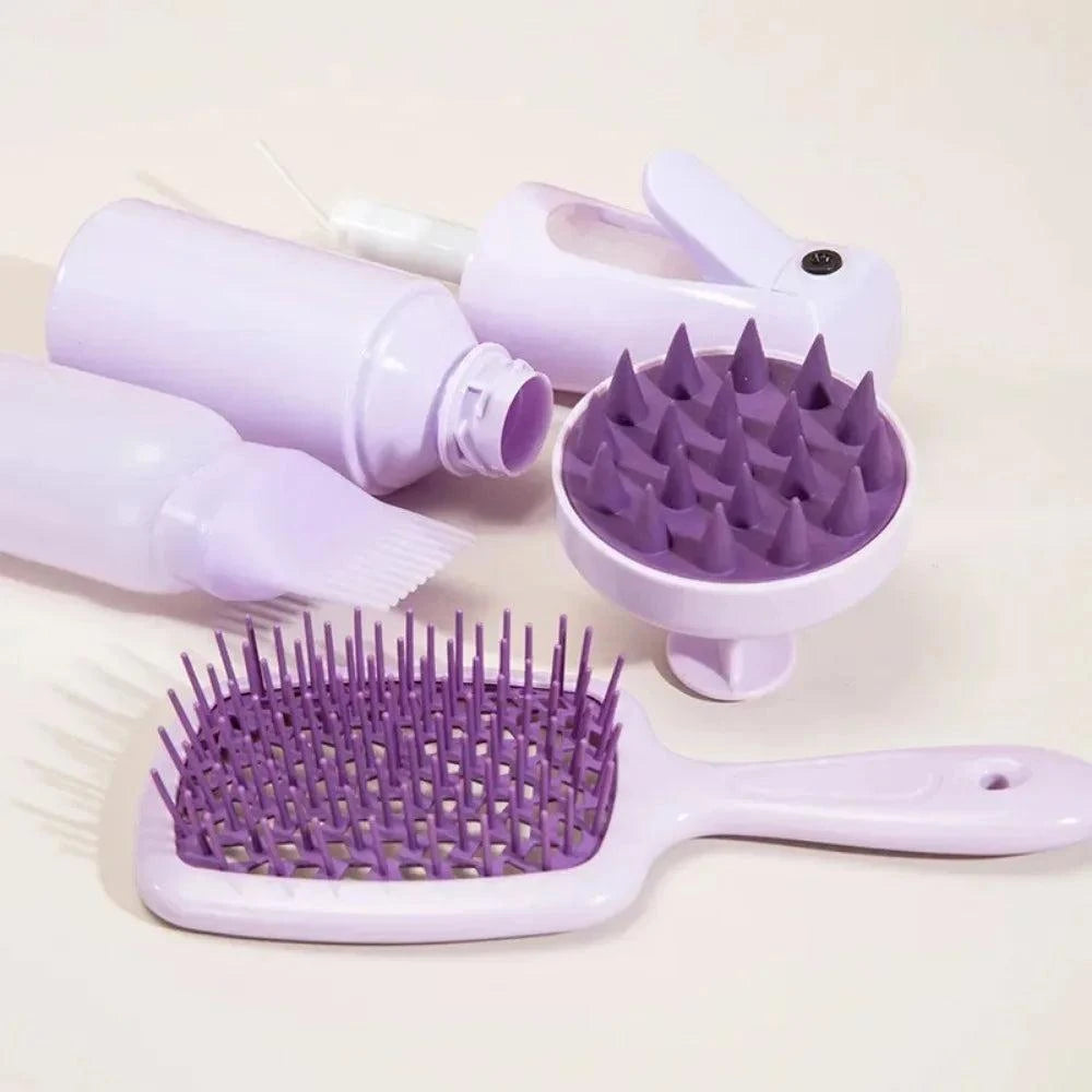 πββοΈ 4pcs Silicone Scalp Massage Comb Set β Detangling Brush, Hair DyRevamp your hair care routine with this versatile 4pcs Silicone Scalp Massage Comb Set. Designed for ultimate convenience, this set includes a detangling brush, hairShop All I WantShop All I Want4pcs Silicone Scalp Massage Comb Set