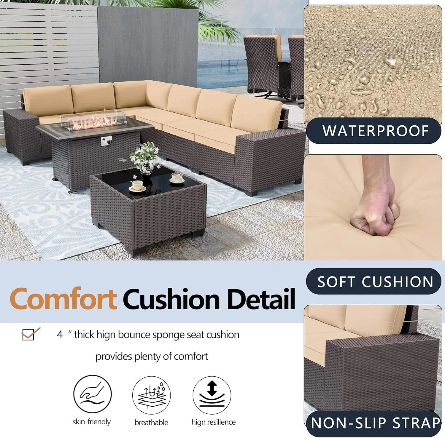 7-Piece Patio Sofa Set | Wicker Sectional with Glass Table 🌞Upgrade your outdoor living space with this beautiful 7-Piece Patio Sofa Set. Featuring a comfortable wicker sectional and a stylish glass table, this set is perfectShop All I WantShop All I Want7-Piece Patio Sofa Set