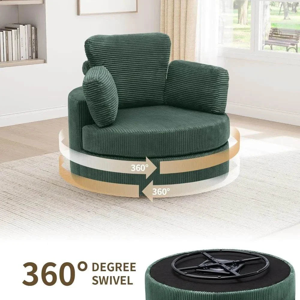 Cozy Round Reading Swivel Accent Chair โ With Ottoman & Pillow ๐๏ธElevate your living space with the Cozy Round Reading Swivel Accent Chair โ With Ottoman & Pillow ๐๏ธ Designed for both comfort and style, this chair features a Shop All I WantShop All I WantCorduroy Swivel Accent Chair โ