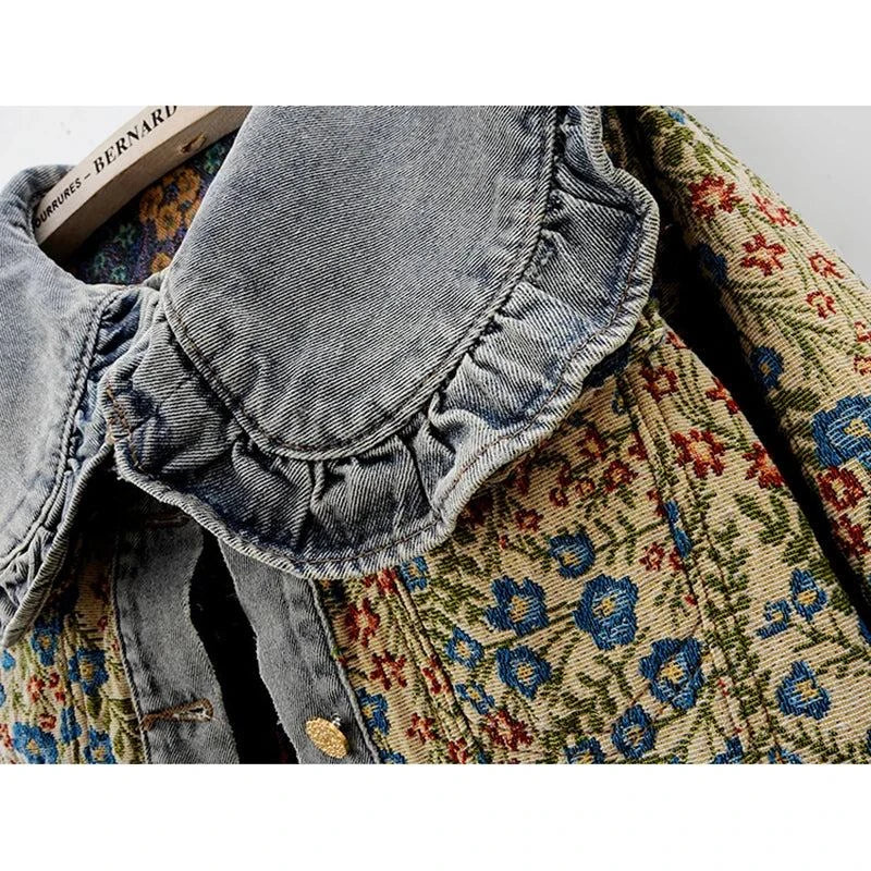 Denim Jacket for Women – Loose Short Cowboy Outerwear for Effortless CThe Jacquard Embroidery Peter Pan Collar Denim Jacket is a stylish and versatile addition to any woman's wardrobe. This loose-fitting, short cowboy outerwear featureShop All I WantShop All I WantWomen – Loose Short Cowboy Outerwear