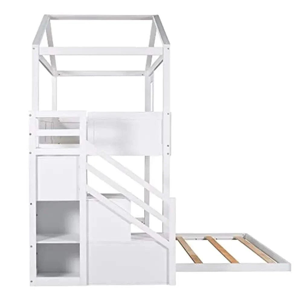 Shop All I WantCreative Kids Mini Loft Bed with Storage Stairs & Play Area - House BuLet your child’s imagination run wild with this Creative Kids Mini Loft Bed! Featuring a playful house design, this loft bed is perfect for kids who love to dream biShop All I WantShop All I WantStorage Stairs & Play Area - House Bunk Bed 🏠✨