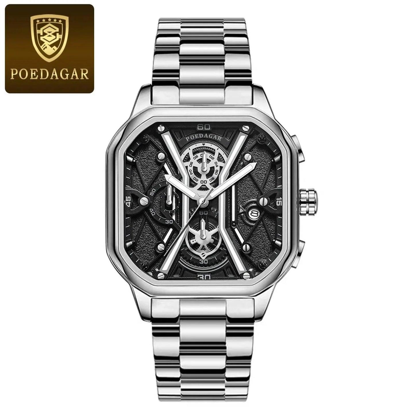 Shop All I Want Luxury Chronograph, Luminous Waterproof Square Dial, Leather Quartz WaMake a bold statement with the POEDAGAR Fashion Men’s Wristwatch, a luxury timepiece designed for the sophisticated man. This stylish chronograph features a strikingShop All I WantShop All I WantLuxury Chronograph, Luminous Waterproof Square Dial, Leather Quartz Watch ⌚💼
