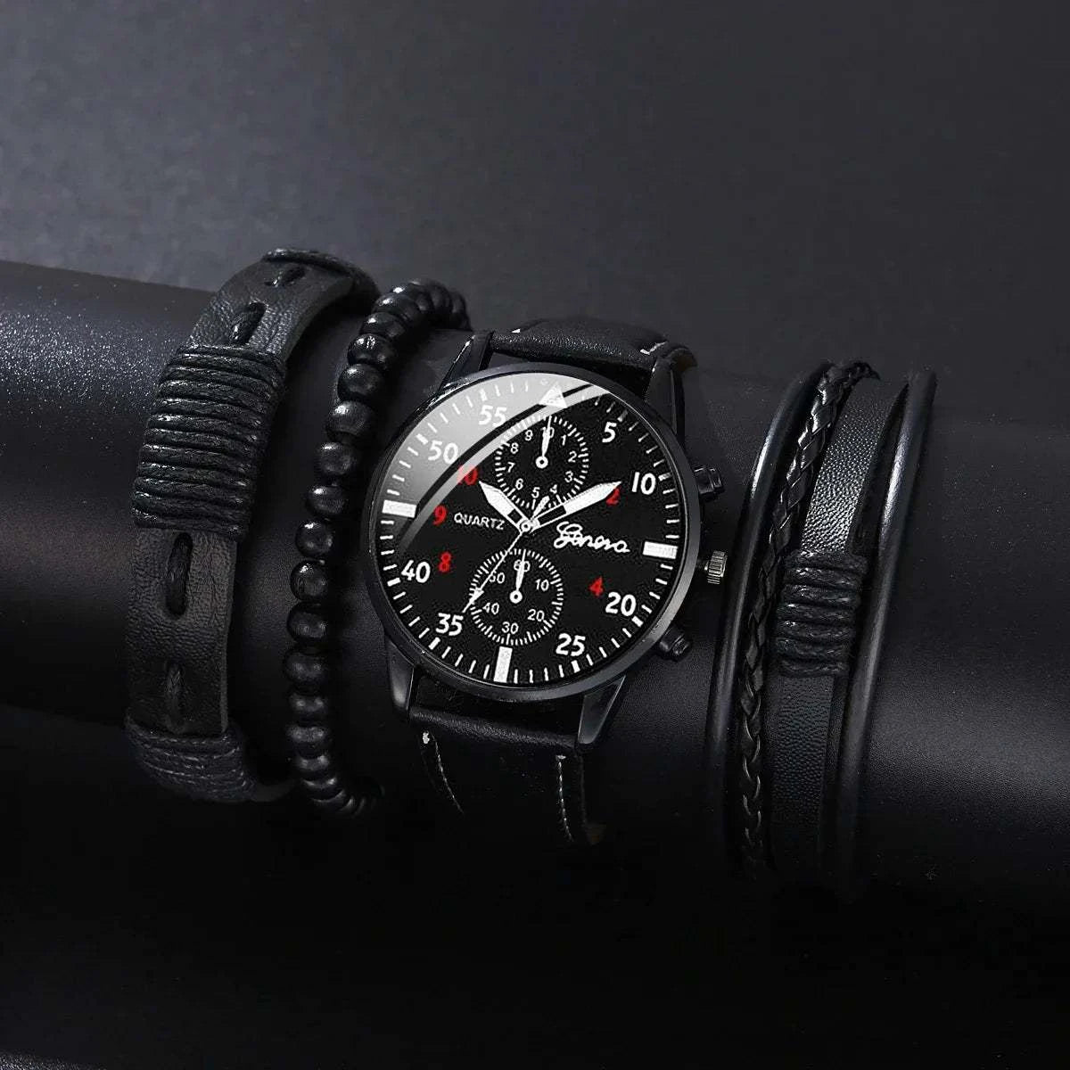Men's Sports Watches Set | Luxury Quartz Wristwatch with Leather BraceElevate your style with this men's sports watches set, featuring a luxurious quartz wristwatch and a brown leather bracelet. This casual clock watch is perfect for bShop All I WantShop All I WantSports Watches Set