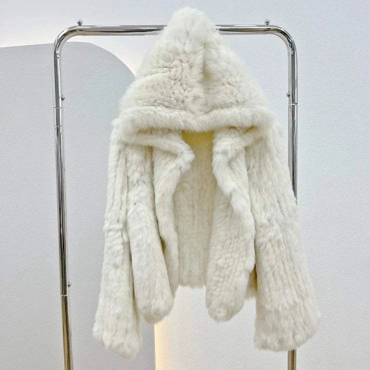 Real Rabbit Fur Coat -Miami stylish warmth 🌴Embrace winter in style with the AnnSirGra Real Rabbit Fur Coat. Featuring 100% genuine rabbit fur with a chic flare sleeve and hood, this coat combines warmth with SHOP ALL I WANTShop All I WantReal Rabbit Fur Coat