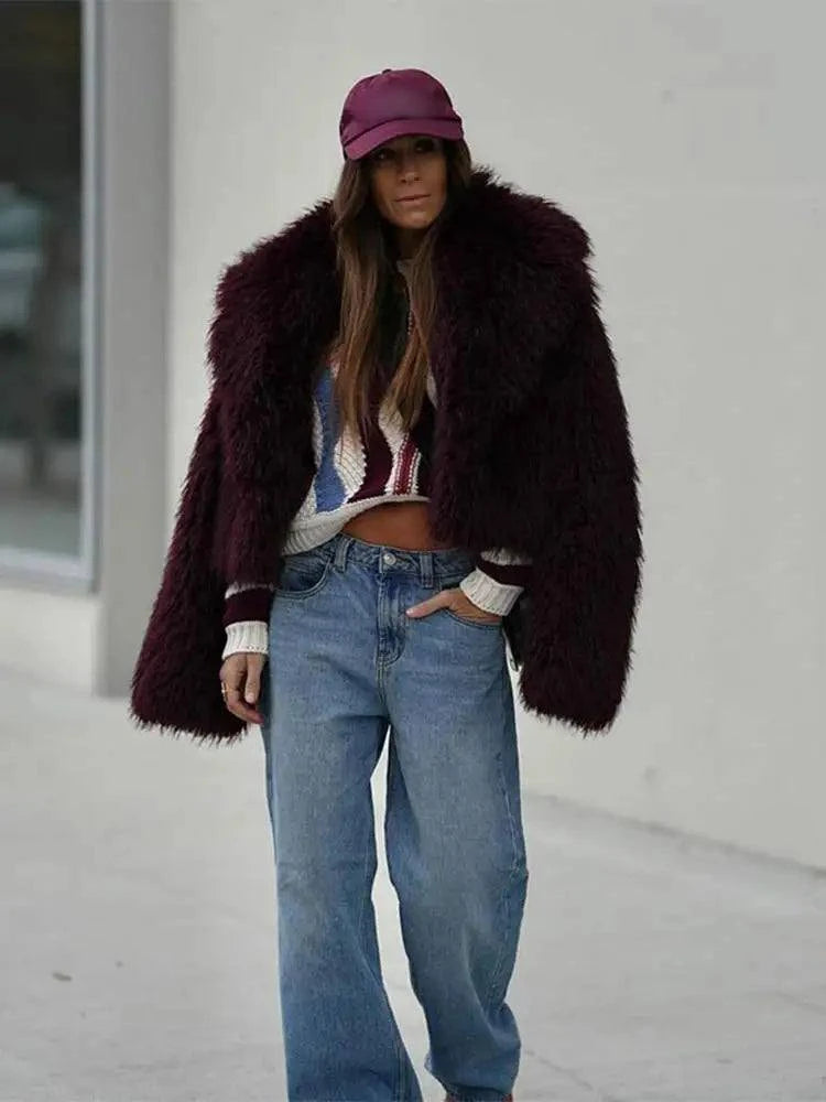 Women’s Faux Fur Jacket Coat – Warm Fluffy Lapel Cardigan for Winter 2Stay stylish and cozy this winter with the Women’s Faux Fur Jacket Coat, a must-have for your cold-weather wardrobe. Crafted from luxurious faux fur, this fluffy coaShop All I WantShop All I WantFaux Fur Jacket Coat – Warm Fluffy Lapel Cardigan