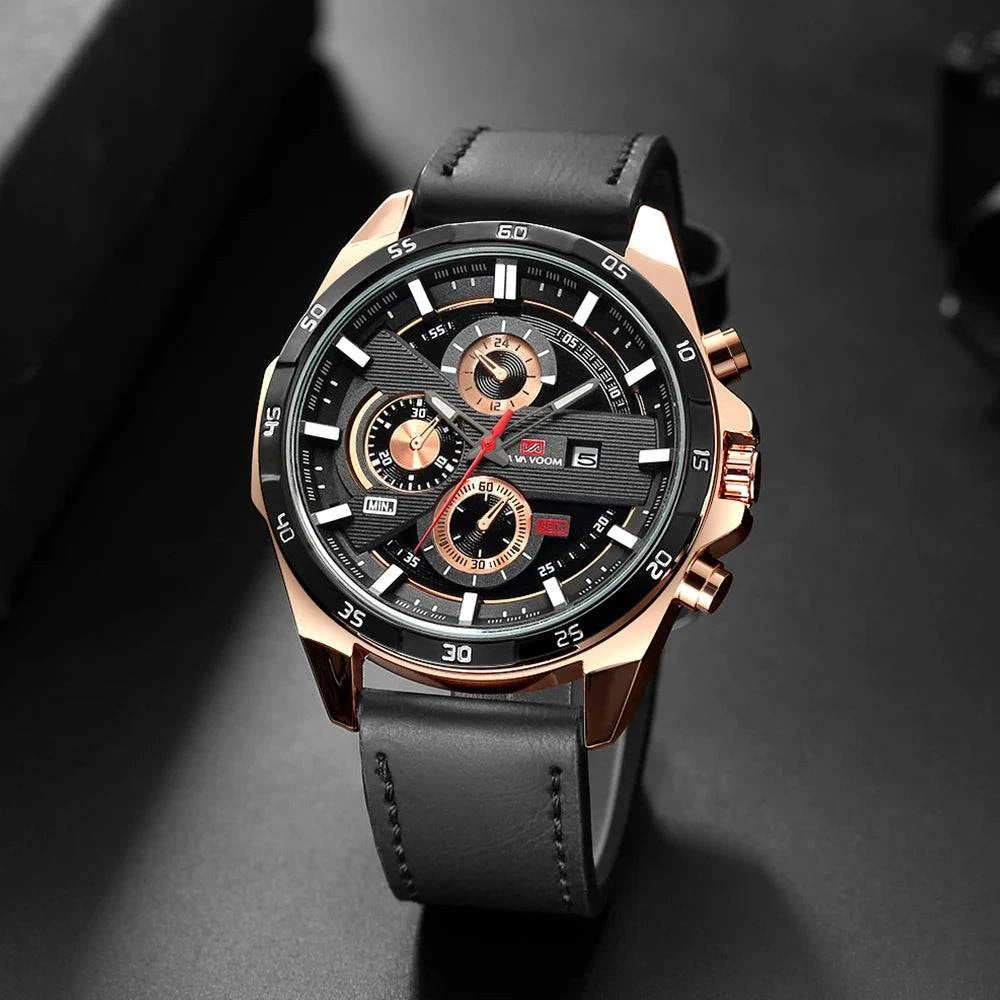 Men’s Sports Style Watch – 46mm Large Leather Racing Quartz Watch withThe Men’s Sports Style Watch is designed for the modern man who values both performance and style. This 46mm large watch features a striking black and rose gold coloShop All I WantShop All I WantSports Style Watch – 46mm Large Leather Racing Quartz Watch