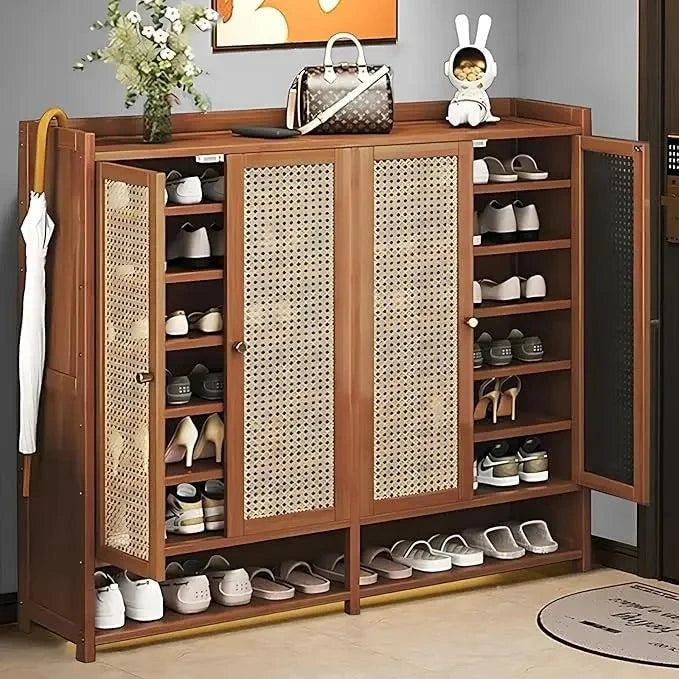 Bamboo Shoe Cabinet with Doors & 8 Tiers 🌿Add a touch of natural elegance to your living room with this bamboo sideboard. Perfect for use as a shoe rack or a stylish storage solution, its sleek, modern desigShop All I WantShop All I WantBamboo Shoe Cabinet