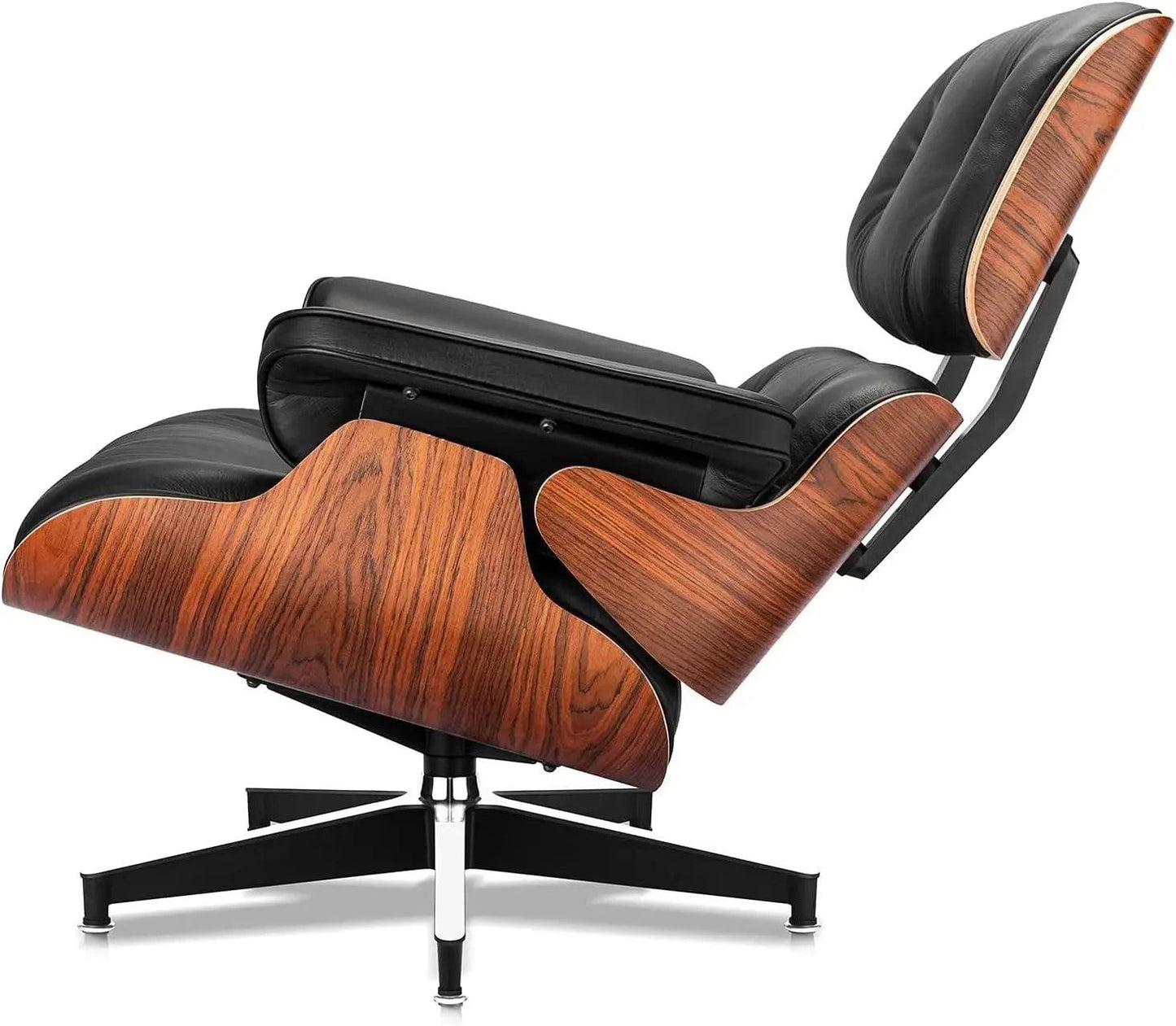 Black Leather Chaise Lounge Chair & Ottoman - Mid Century Modern DesigSPECIFICATIONSBrand Name: MKDKInstallation Method: self-containedOrigin: US(Origin)Hign-concerned Chemical: NoneType: Living Room FurnitureSpecific Use: Chaise LoungShop All I WantShop All I WantBlack Leather