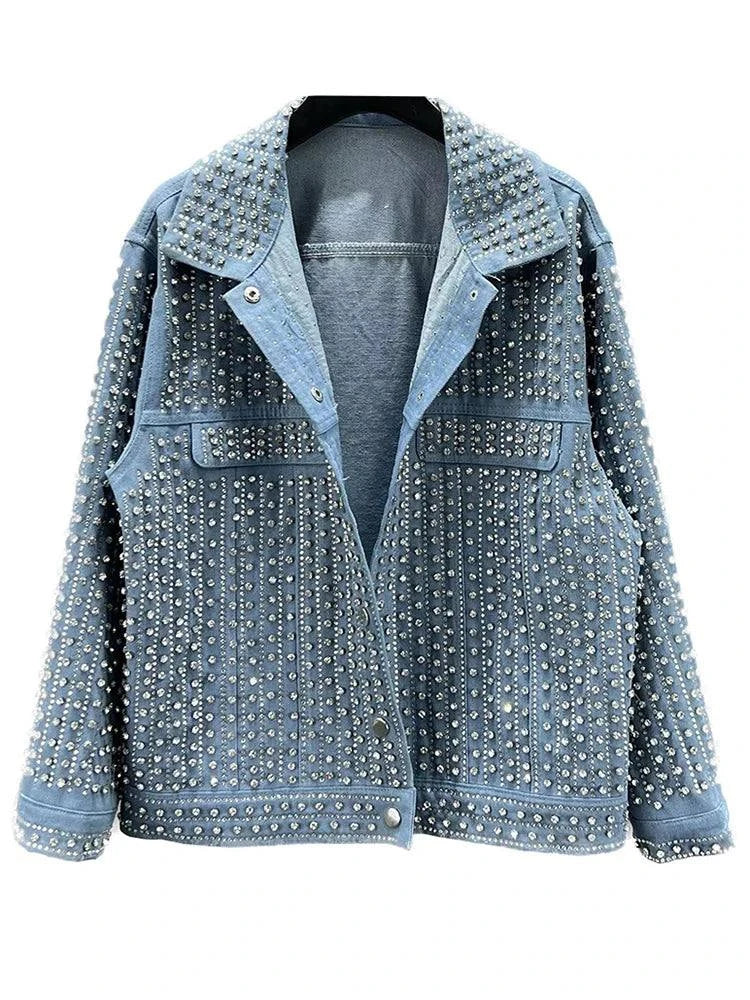 Patchwork Rivet Denim Jacket: Trendy Streetwear for Women! ✨This fashionable outerwear features a unique patchwork design adorned with stylish rivets, making it a standout piece for any casual outfit. With a classic lapel andShop All I WantShop All I WantPatchwork Rivet