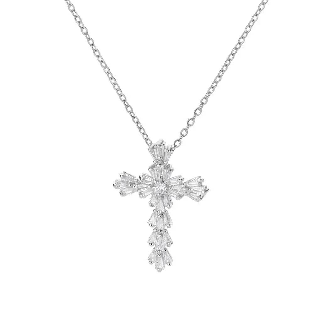 Gold-Plated Zircon Cross Necklace ๐โ๏ธSHOP ALL I WANTShop All I WantGold-Plated Zircon Cross Necklace