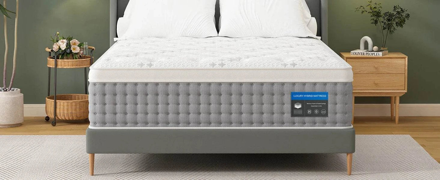 14-Inch Hybrid King Mattress ๐๏ธ Gel memory foam and pocket springs foIndulge in superior comfort with the 14-Inch Hybrid King Mattress ๐๏ธ, designed with gel memory foam and pocket springs for optimal motion isolation. Whether you're Shop All I WantShop All I Want14-Inch Hybrid King Mattress ๐๏ธ Gel memory foam