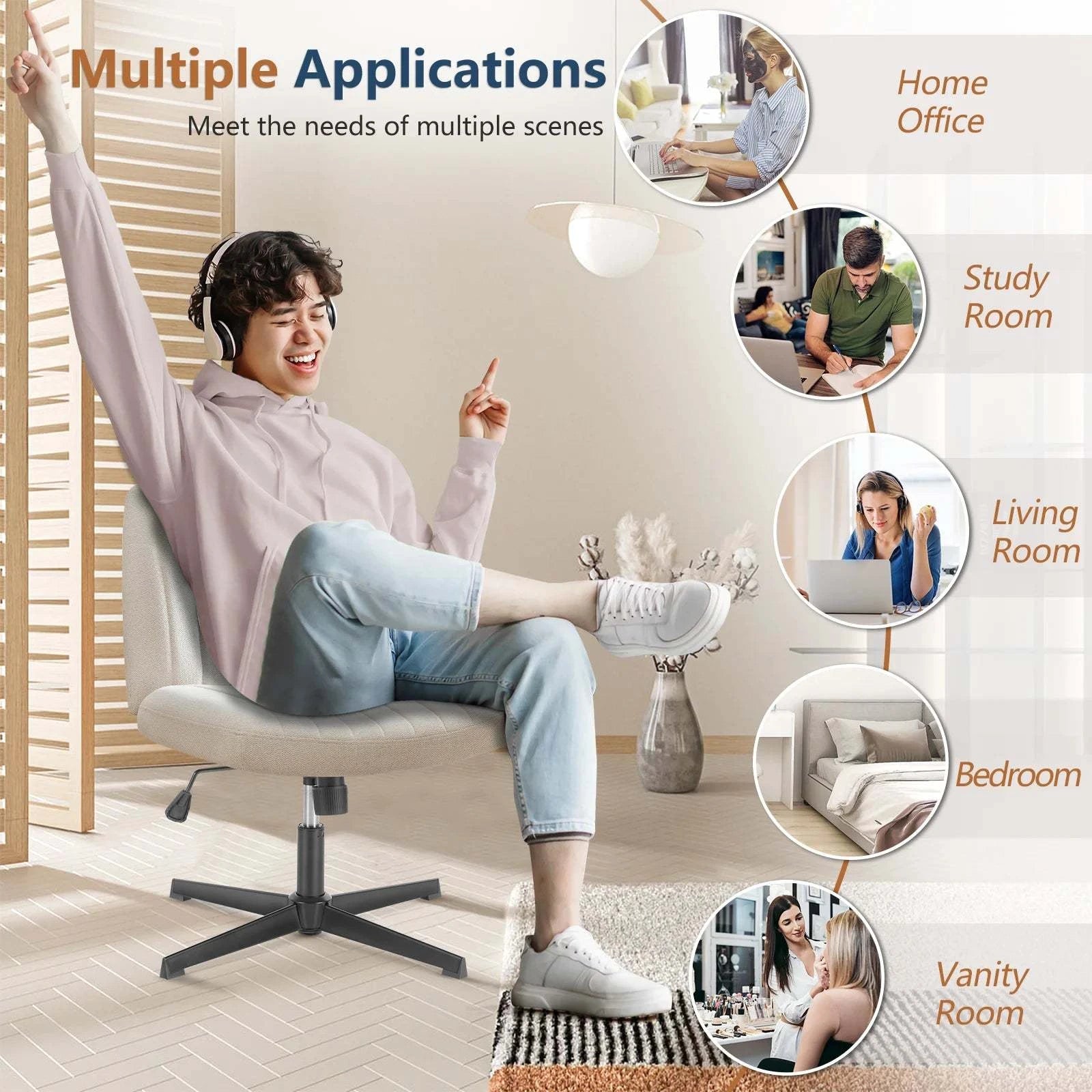 Cross-Legged Rocking Office Chair 🎮Upgrade your workspace with this Cross-Legged Rocking Office Chair, designed for both comfort and style. This unique office chair offers the perfect balance of ergonShop All I WantShop All I WantCross-Legged Rocking Office Chair 🎮