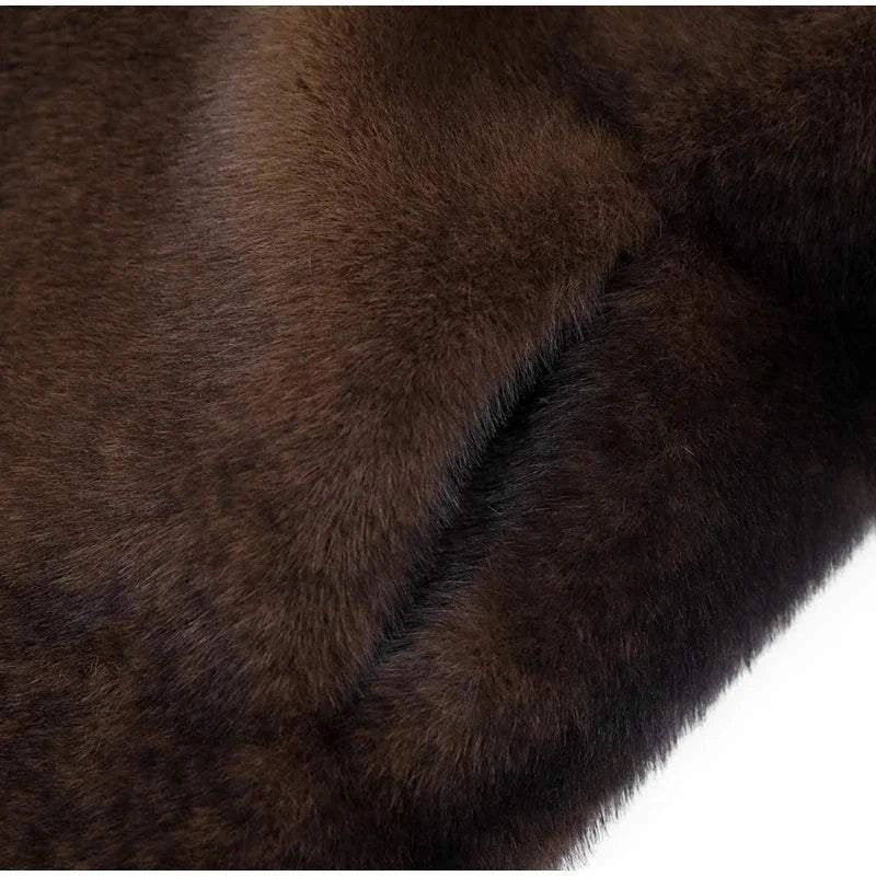 Women’s Dark Brown Faux Fur Overcoat: Plush & Warm Trench! ❄️🧥Stay cozy and stylish this winter with our women's dark brown faux fur long overcoat. This single-breasted fleece trench coat combines luxury and warmth, featuring aShop All I WantShop All I WantWomen’s Dark