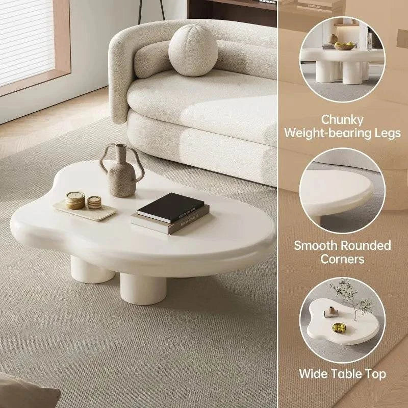Cloud Coffee Table with 18.89-Inch Legs - White Modern Freeform DesignAdd a touch of contemporary elegance to your living space with the Cloud Coffee Table. Featuring a sleek white freeform design, this modern coffee table is perfect fShop All I WantShop All I WantCloud Coffee Table