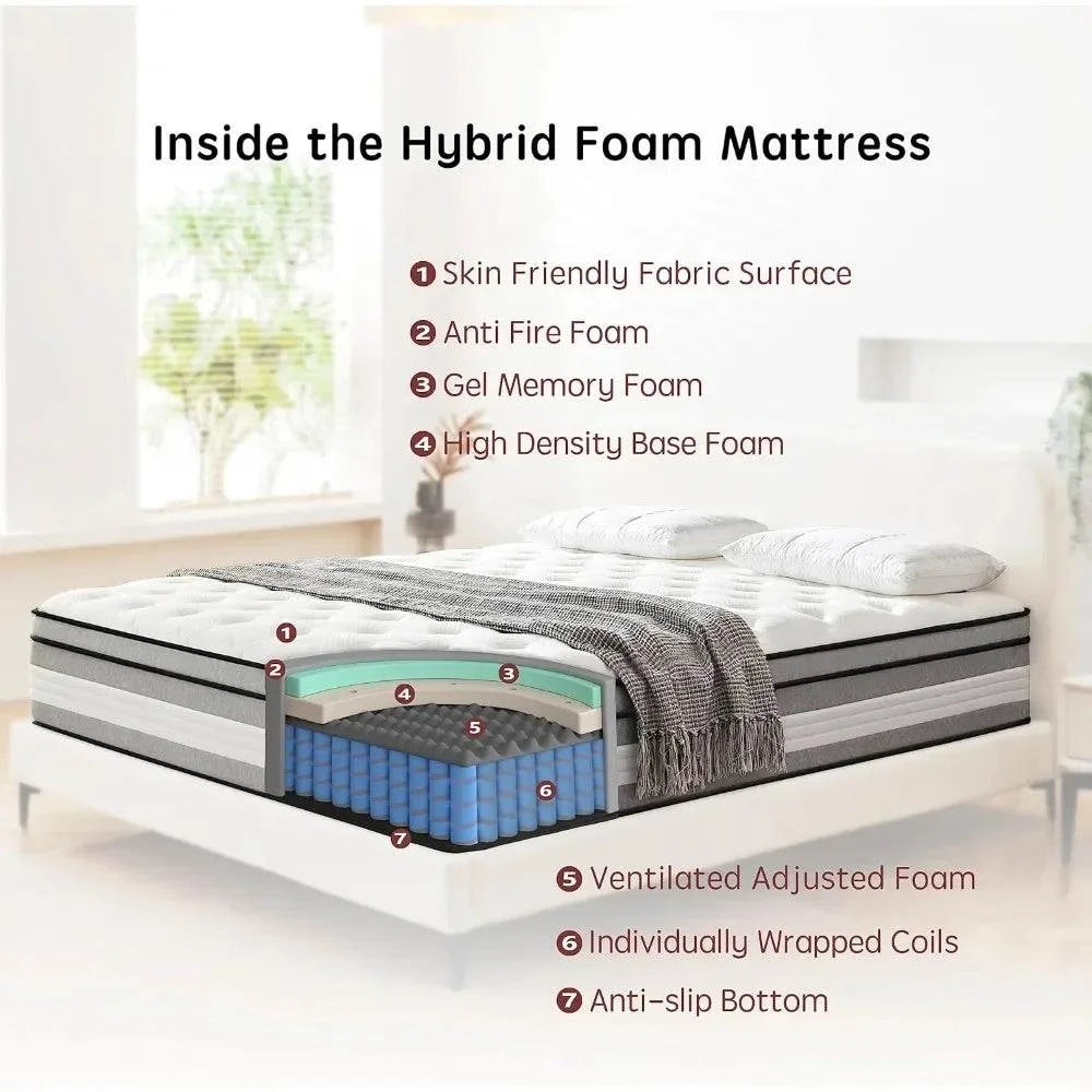 12-Inch Hybrid King Mattress 🛏️ Memory foam & pocketed springs for coExperience ultimate comfort with the 12-Inch Hybrid King Mattress 🛏️, designed with memory foam and pocketed springs for the perfect balance of support and relaxatiShop All I WantShop All I Want12-Inch Hybrid King Mattress 🛏️ Memory foam & pocketed springs