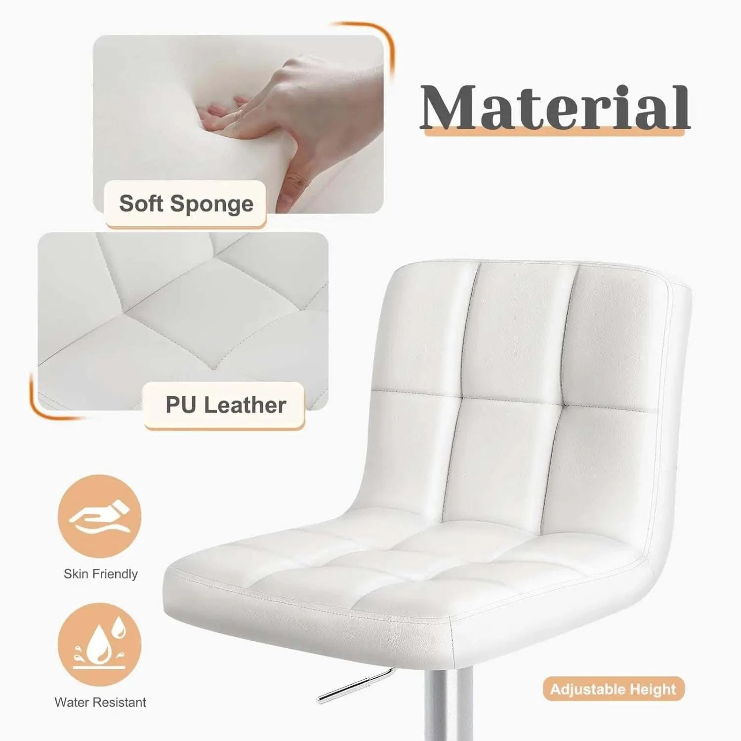 Bar Stools Set of 4, 24-inch Counter Height, PU Leather Saddle UpholstElevate your dining or kitchen space with this sleek set of four bar stools. Designed for comfort and style, the 24-inch counter height stools feature a PU leather sShop All I WantShop All I WantBar Stools Set